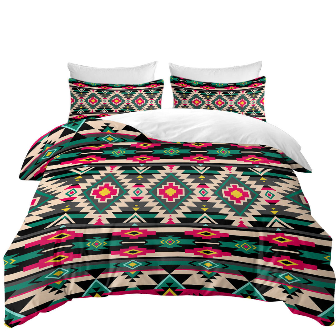 Traditional Aztec Multicolor Design Quilt Cover Sets