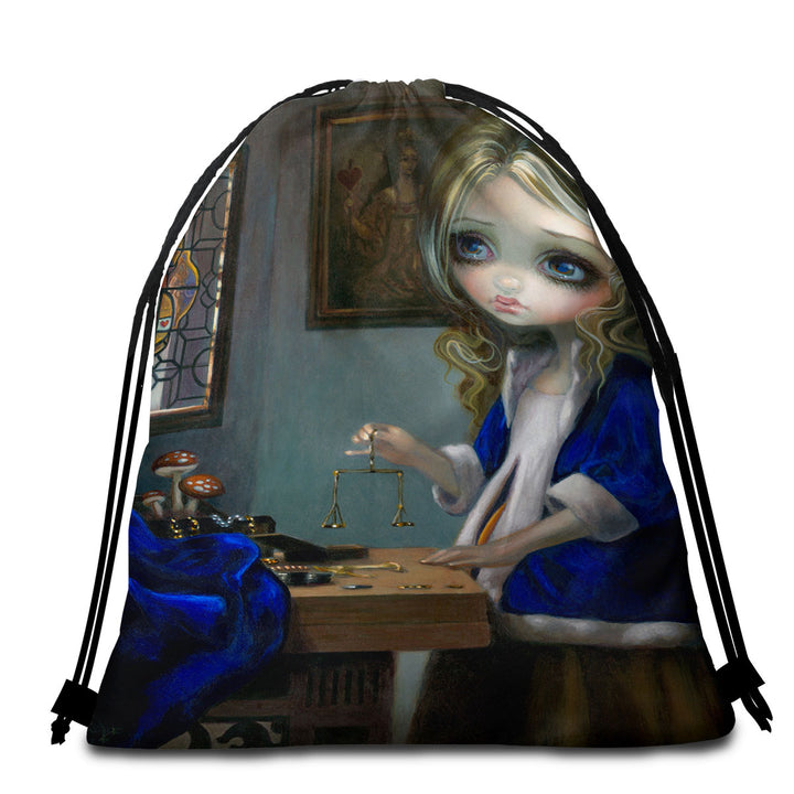 Travel Beach Towel Alice Through a Vermeer Glass