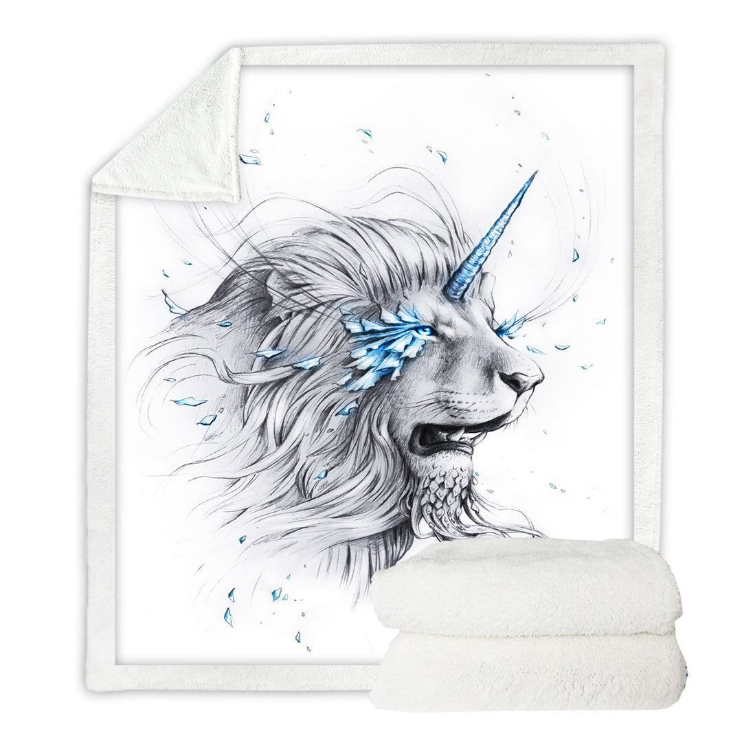 Trendy Throws with Animal Drawings Lion Soul