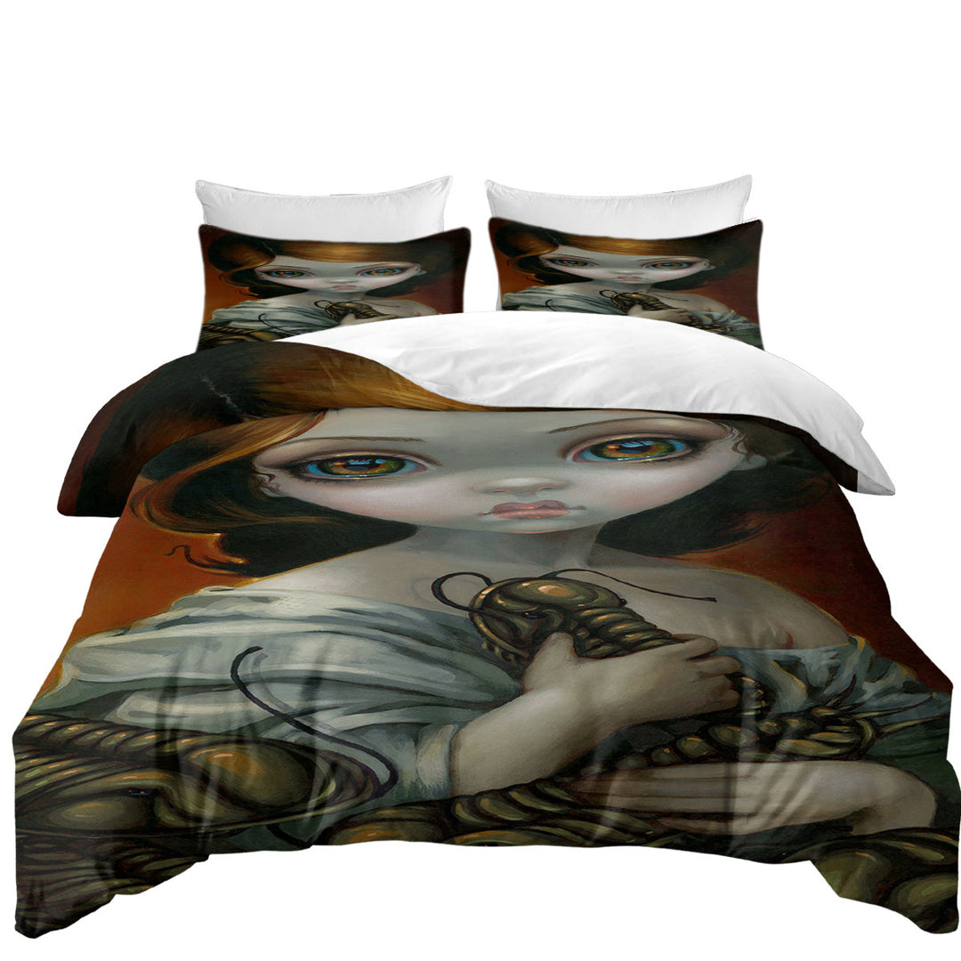 Trilobites Prehistoric Creatures and Beautiful Girl Duvet Covers