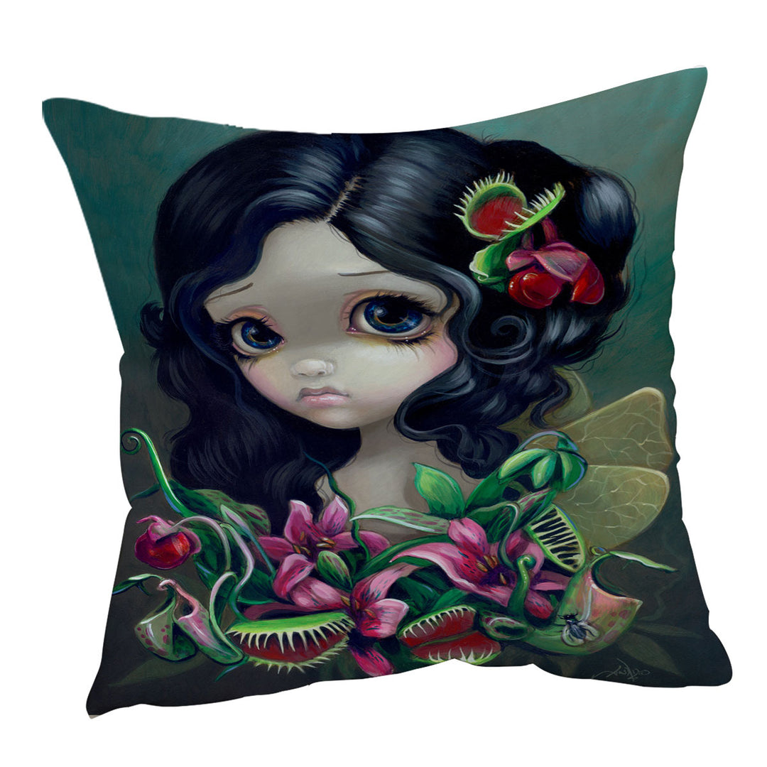 Tropical Cushion Covers Flowers Carnivorous Bouquet Fairy