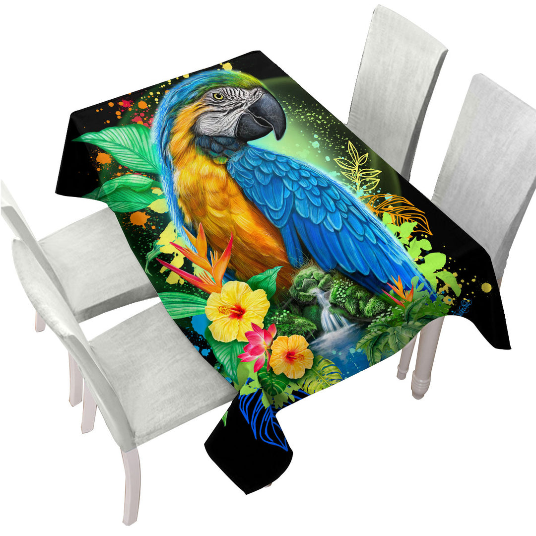 Tropical Spirit Ara Macaw Custom table cloth