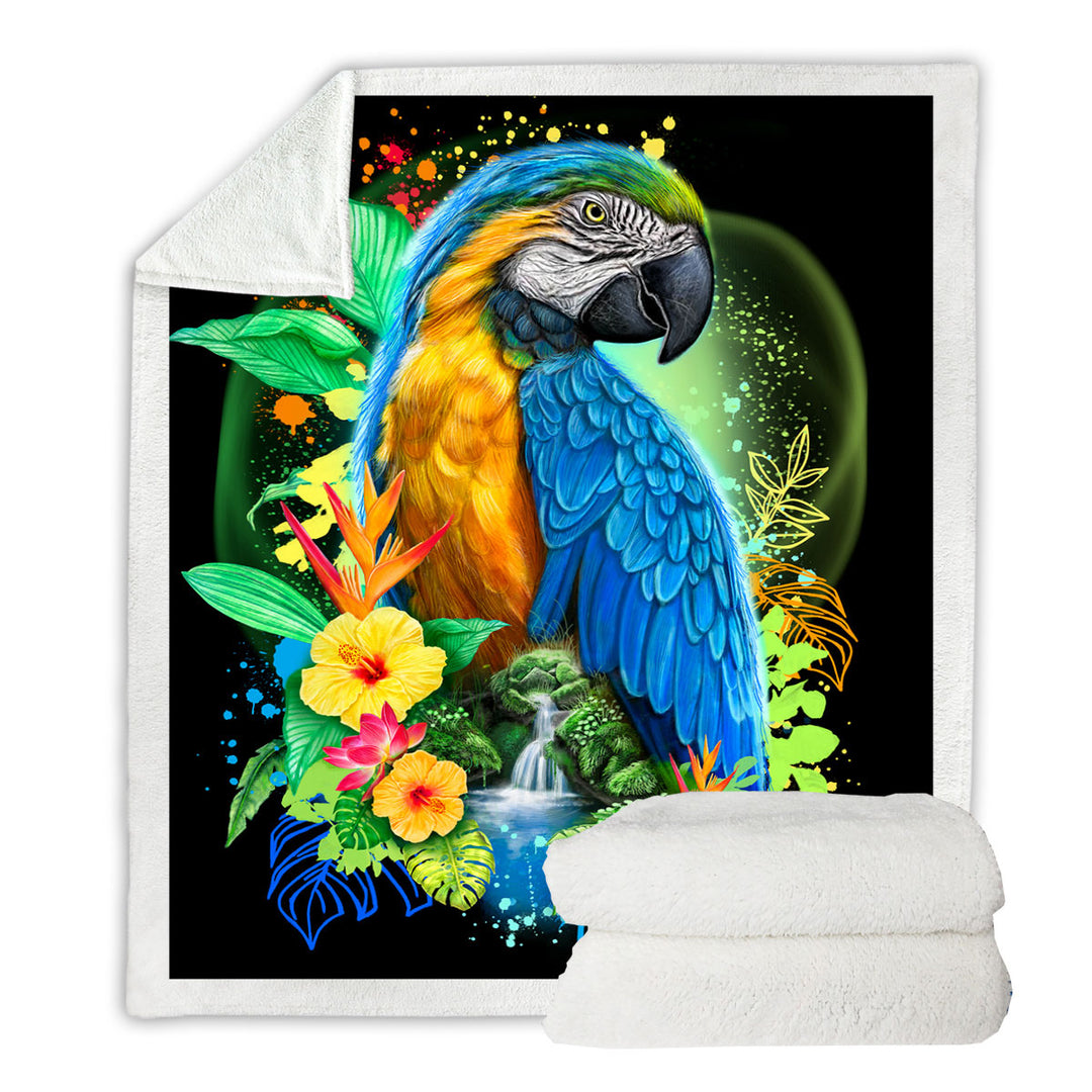 Tropical Spirit Ara Macaw Unique Throws