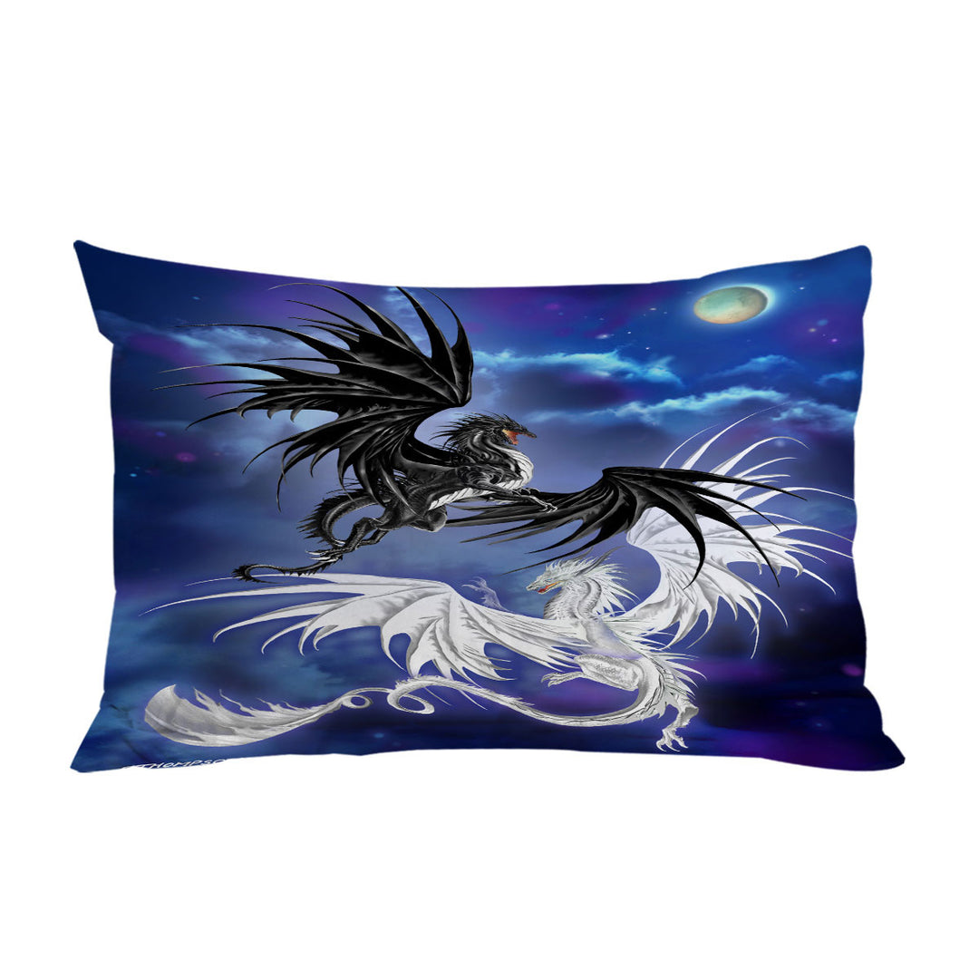 Twilight Duel Black vs White Dragons Pillowcase