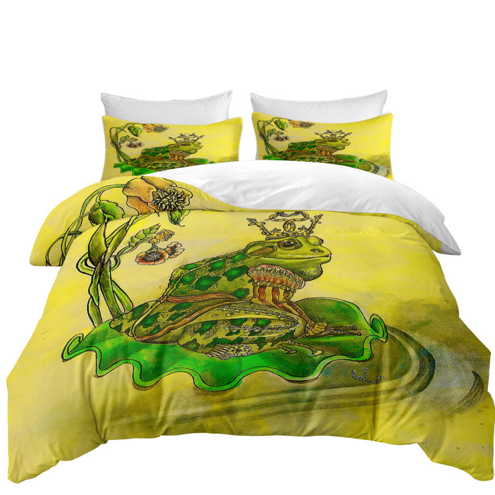 Twin Duvet Covers with Fairy Tales Art Frog Prince