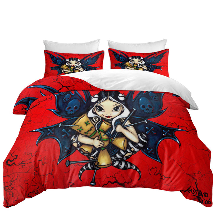 Twin Duvet Covers with Skull Wings Mischievous Fairy Voodoo