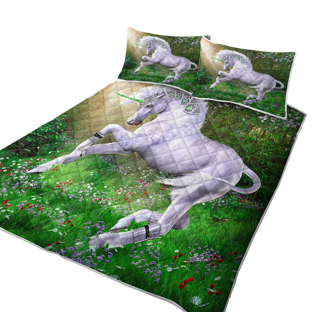 Twin Quilt with Fantasy Art Jade the Unicorn