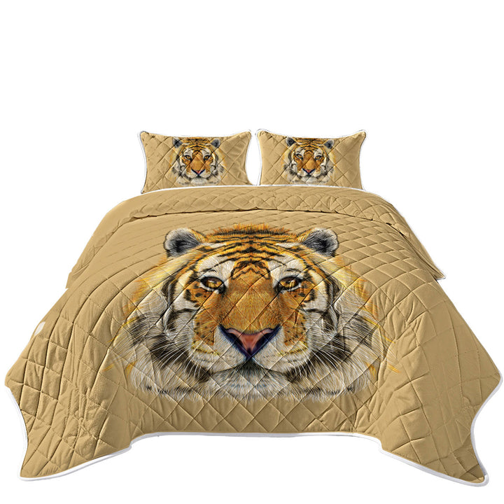 Twin Quilt with Tiger Portrait