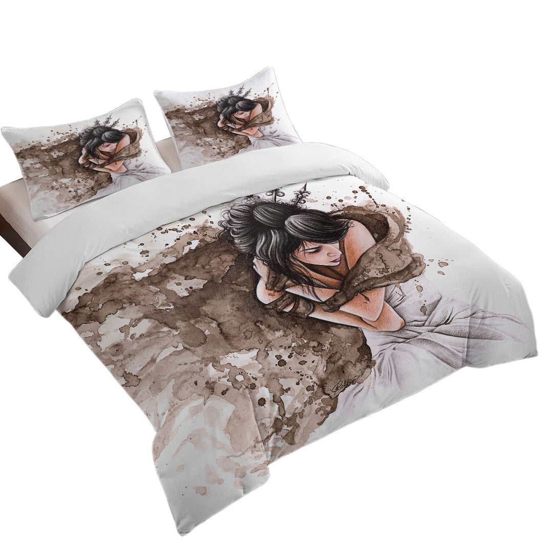 Twin xl Duvet Covers with A Winters Tale Beautiful Woman Art Painting