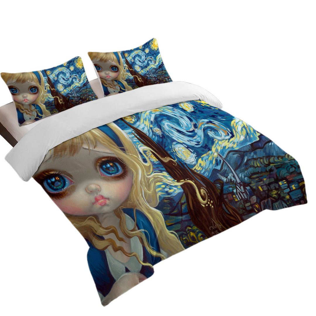 Twin xl Duvet Covers with Alice in the Starry Night