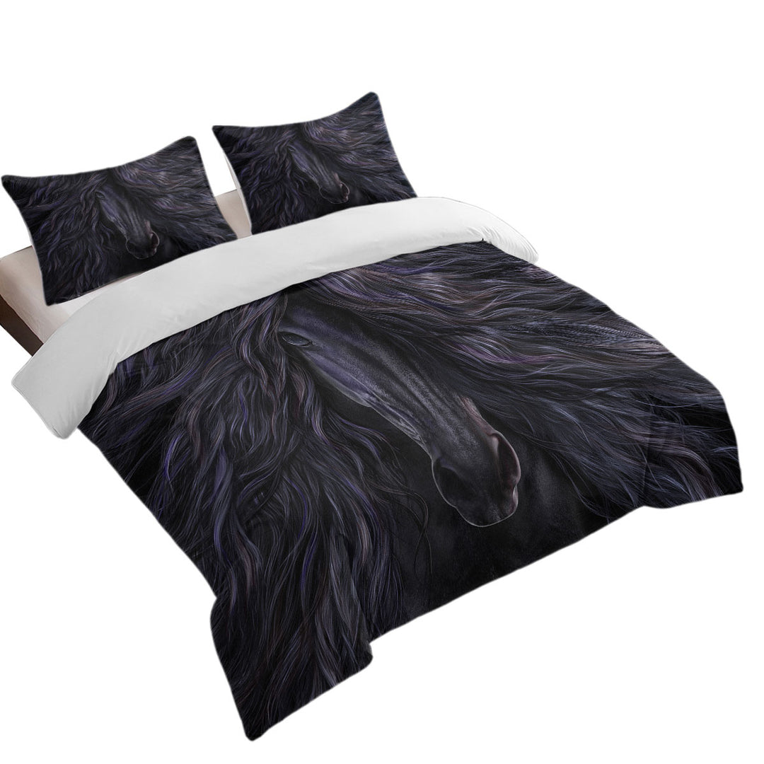 Twin xl Duvet Covers with Black Magic Horse Fine Art