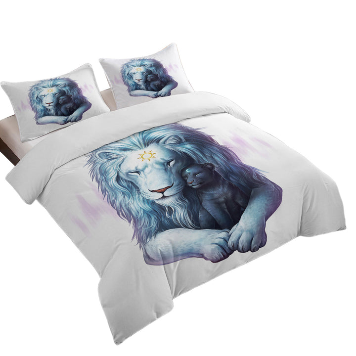 Twin xl Duvet Covers with Child of Light Sun Moon Cub and Lion