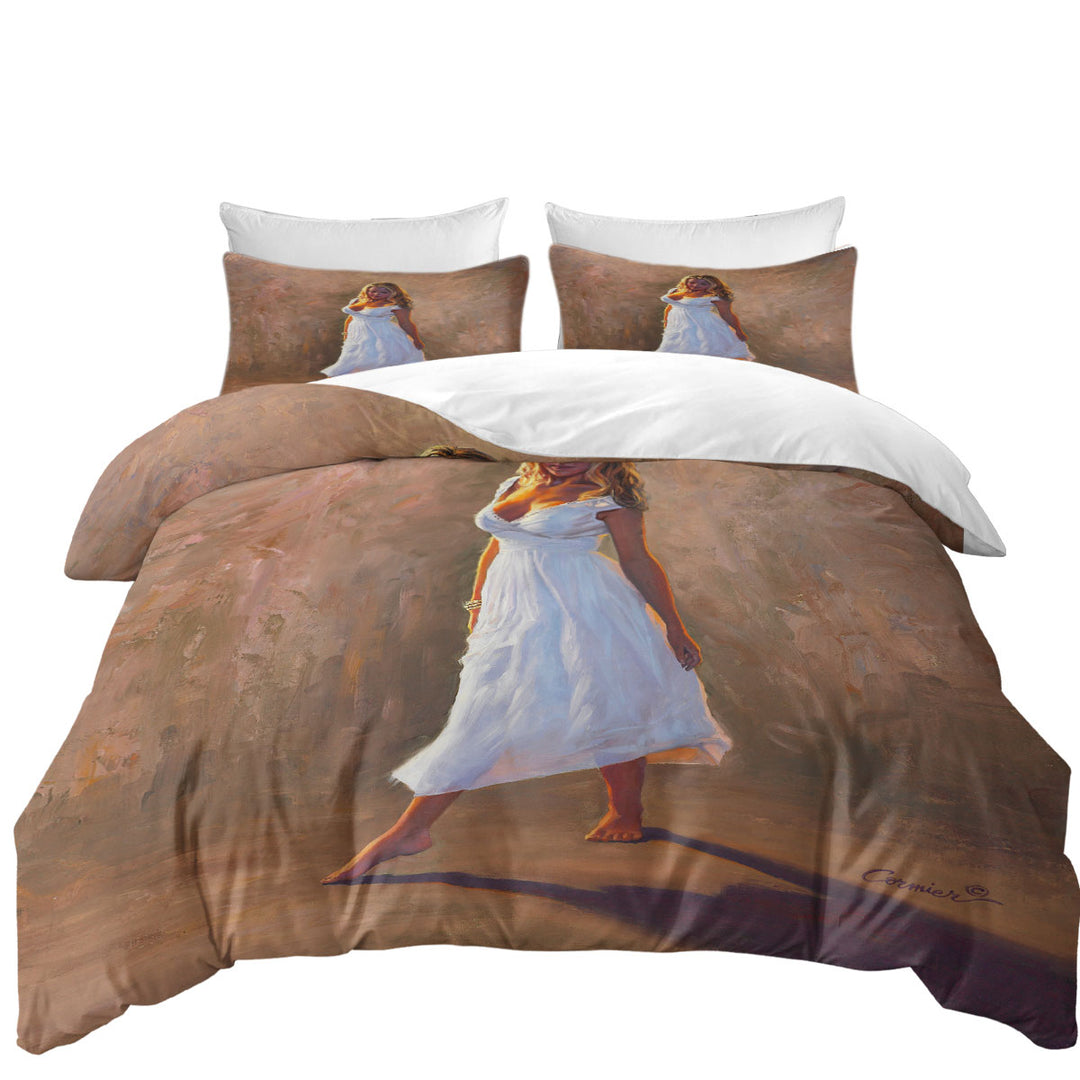 Twin xl Duvet Covers with Natasha Beautiful Blond Woman Painting