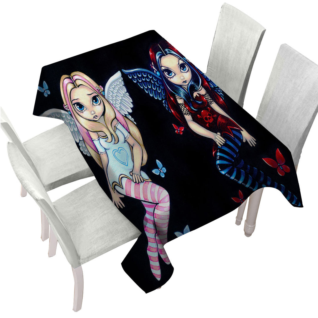 Two Fairies Sisters Hope and Despair Tablecloth