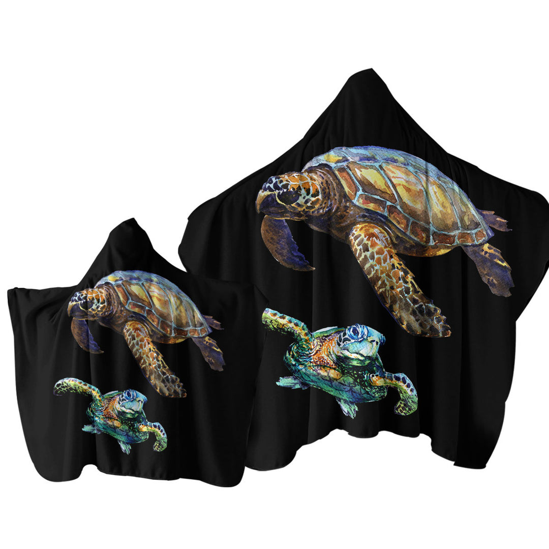 Two Turtles Towel with Hood