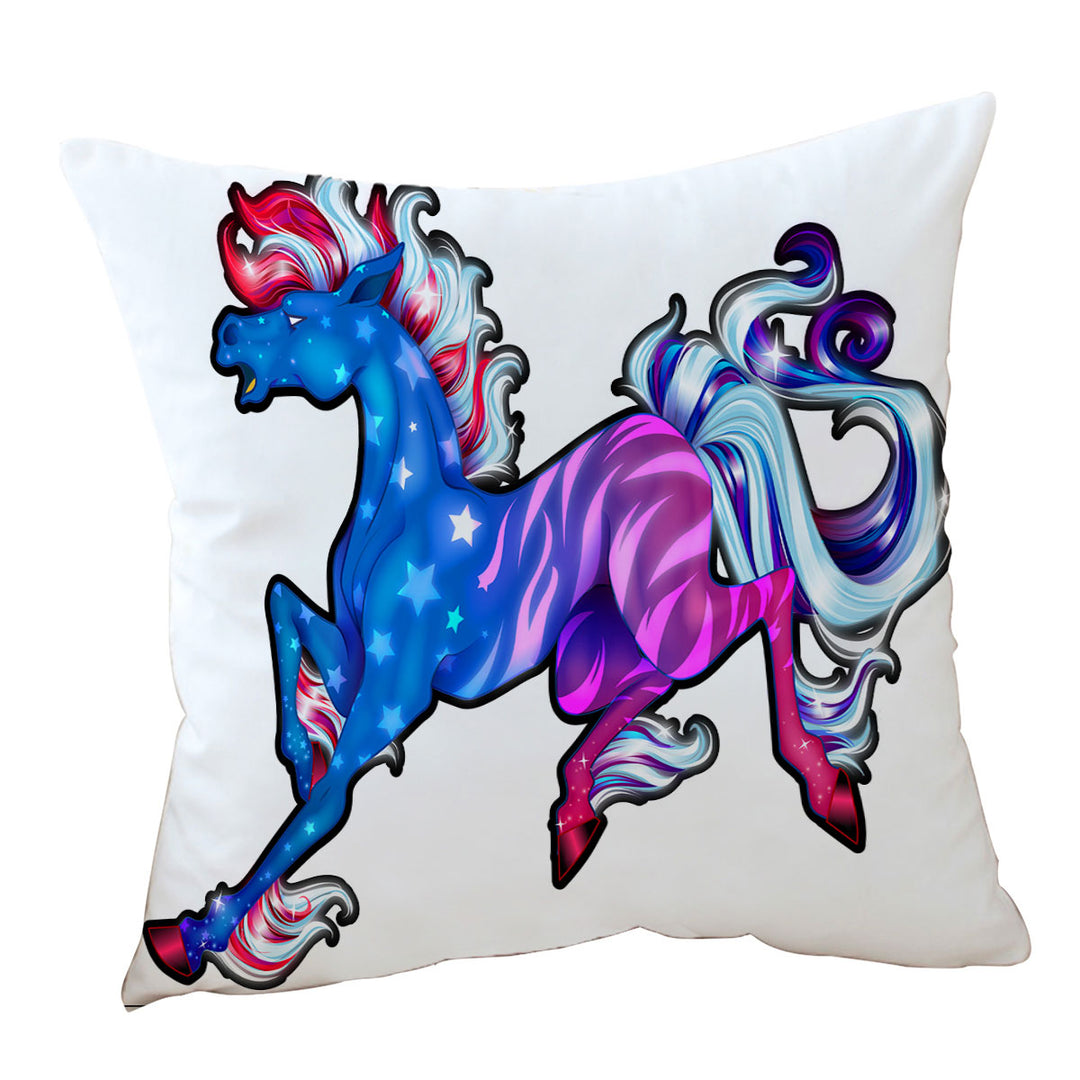 USA Flag Festive Horse Cushion Cover