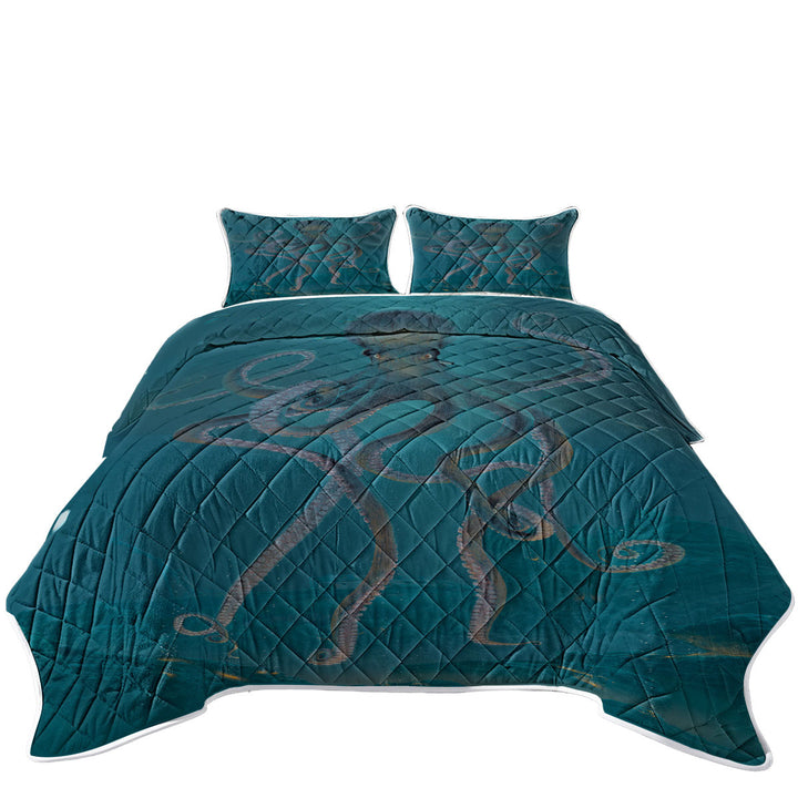 Underwater Art Giant Octopus Quilt