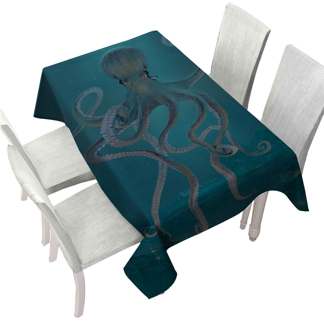 Underwater Art Giant Octopus Tablecloths