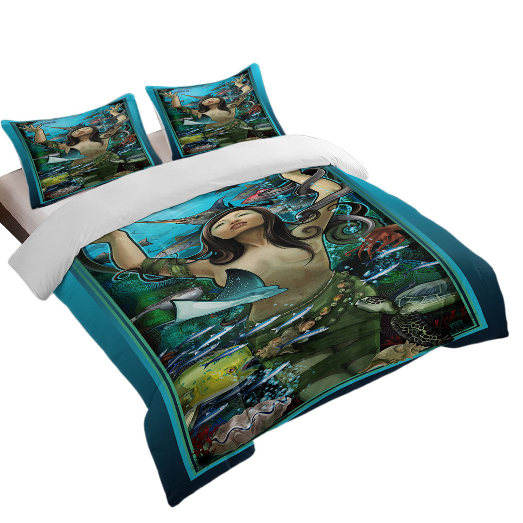 Underwater Sexy Woman the Goddess of Marine Life Duvet Cover sale