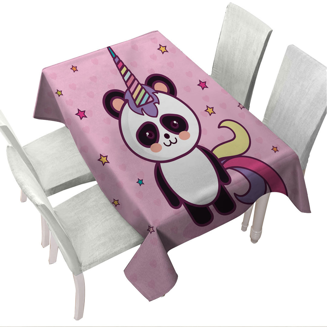 Unicorn Panda Table Cover