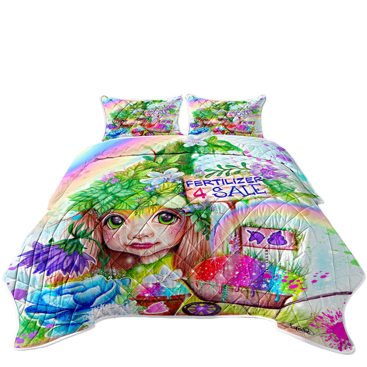 Unicorn Poop for Sale Funny Kids Fantasy Art California King Quilt Sets