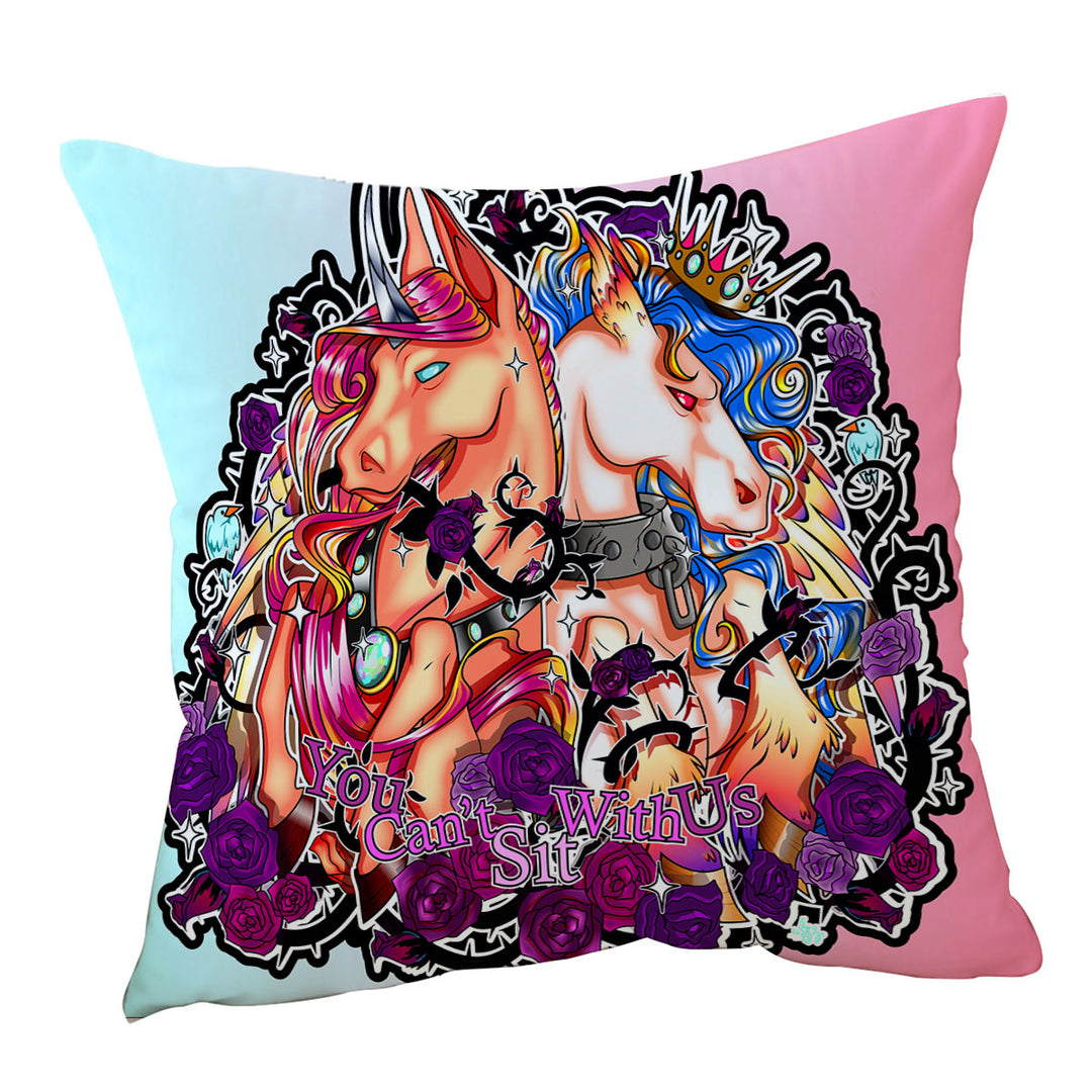 Unicorns Rudicorn Team Mean Cool Quote Cushion Cover