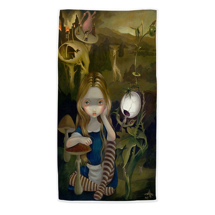 Unique Beach Towels Alice in a Bosch Landscape