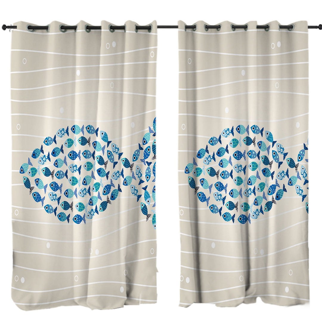 Unique Blue Turquoise Fish of Fish Curtain