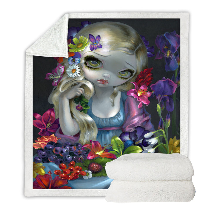 Unique Fleece Blankets Maiden Flora the Goddess of Flowers