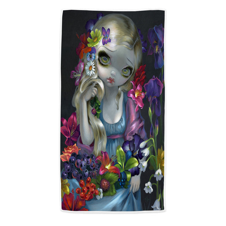 Unique Microfiber Beach Towel Maiden Flora the Goddess of Flowers