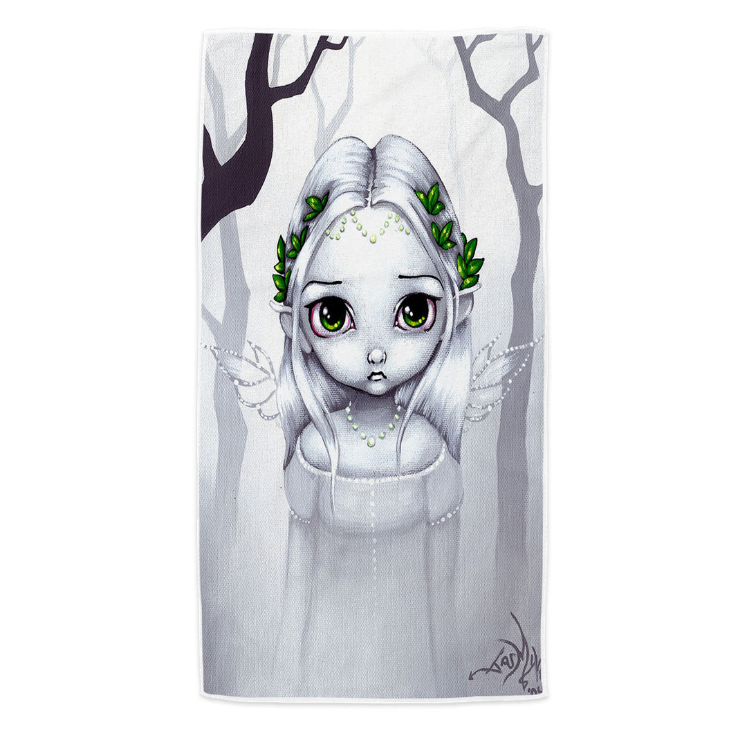 Unique Pool Towels The Last Leaves Winter Sweet Angelic Fairy