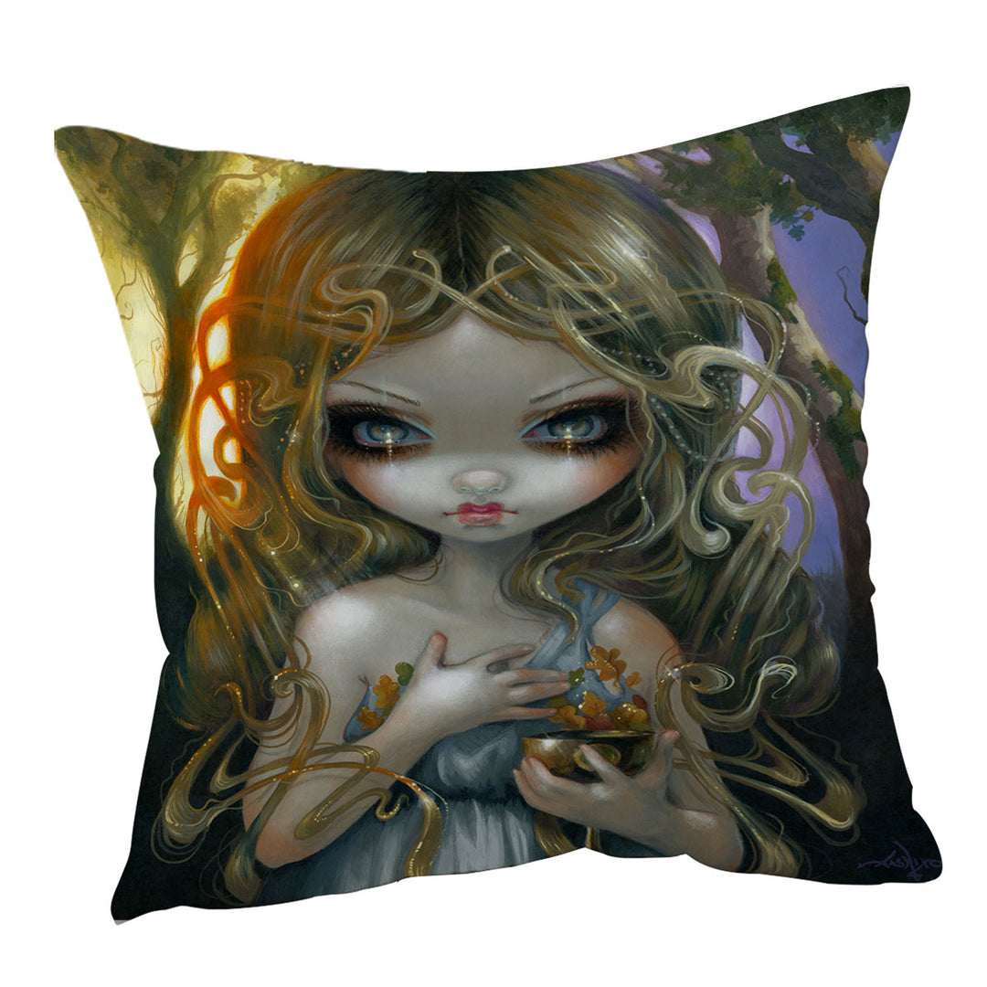 Unique Sofa Pillows Oaken Mead Magical Fairy Maiden with Witchy Chalice