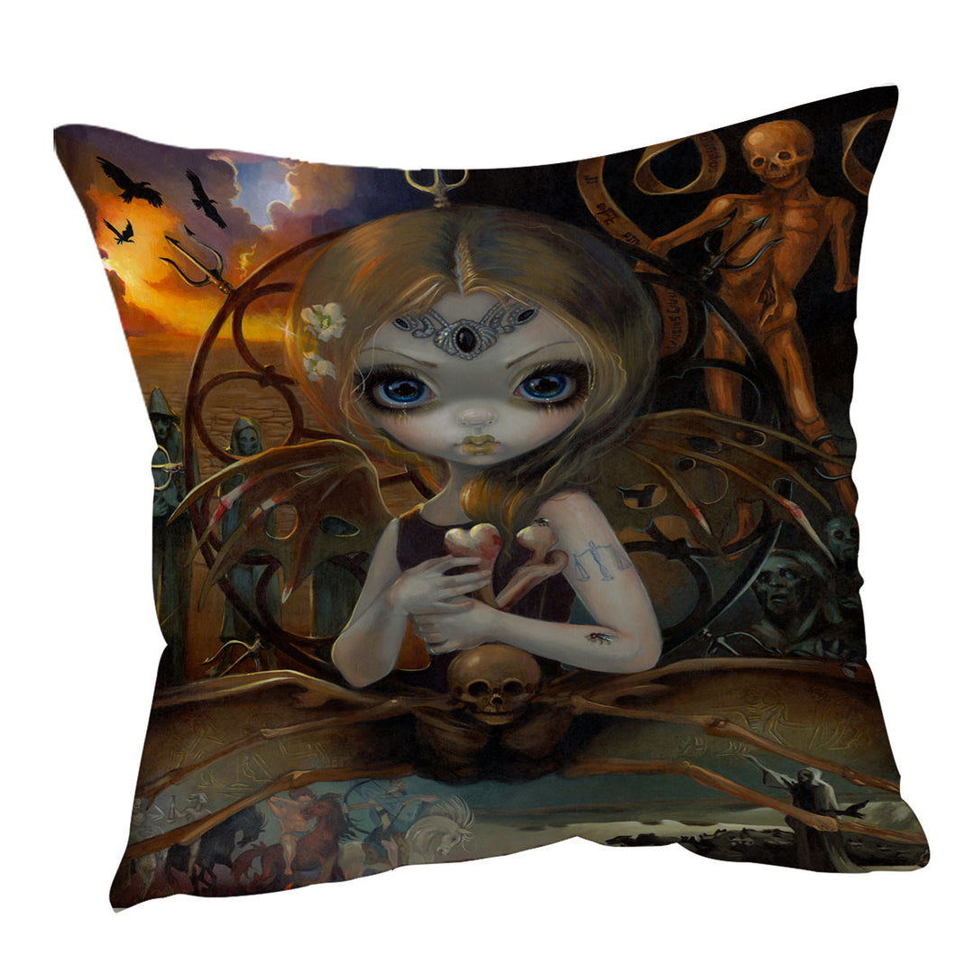 Unique Throw Pillows Fine History Art Unseelie Court Famine Spider Fairy