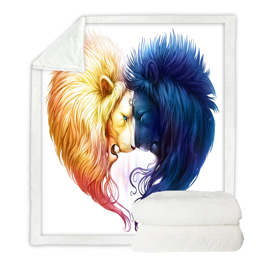 Unusual Decorative Throws Day and Night Yin Yang Brotherhood Lions