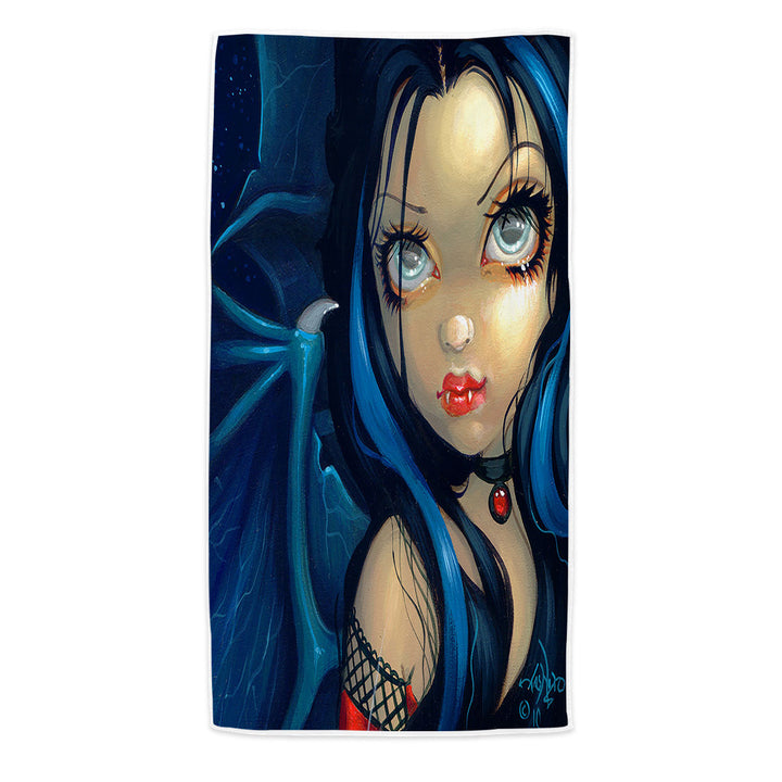 Vampire Beach Towels Faces of Faery _113 Vampire Dragon Winged Girl