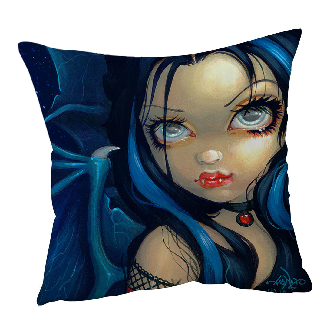 Vampire Cushion Covers Faces of Faery _113 Vampire Dragon Winged Girl