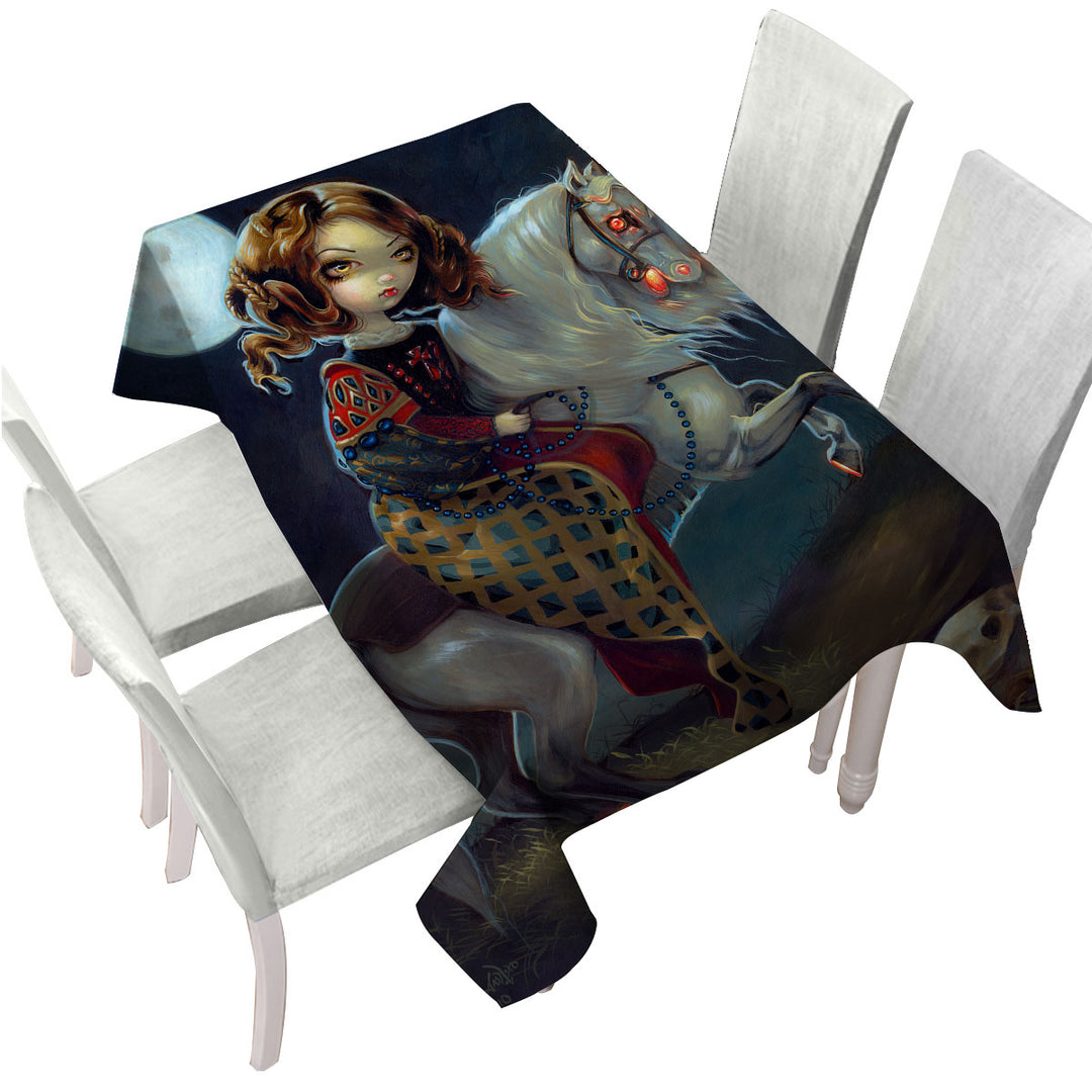 Vampire Maiden on Horse I Vampiri Notte a Cavalla Custom table Covers