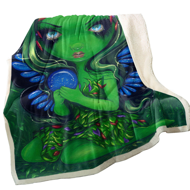 Verdant Green Forest Fairy Decorative Throws