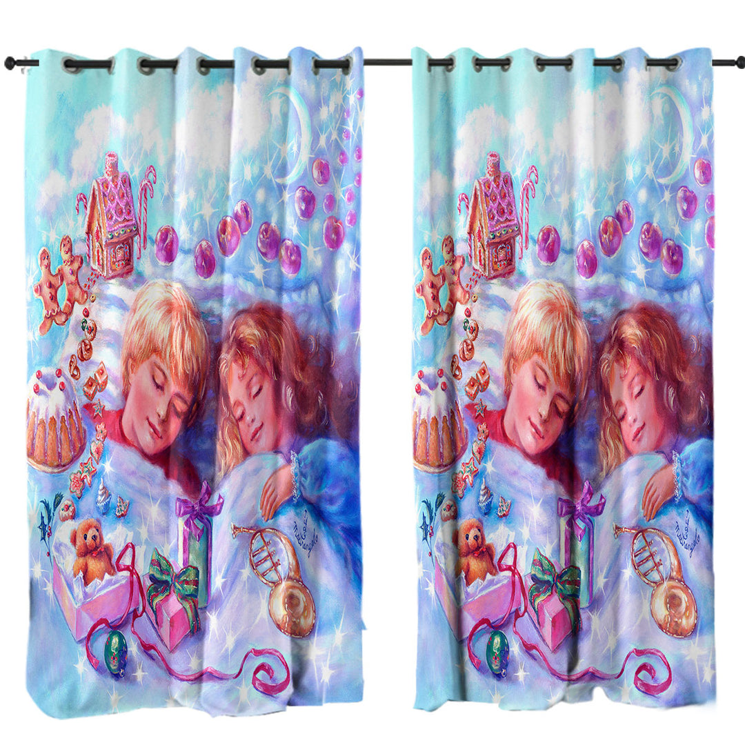 Vintage Fairytales Art Painting Sweet Candy Dreams Curtain