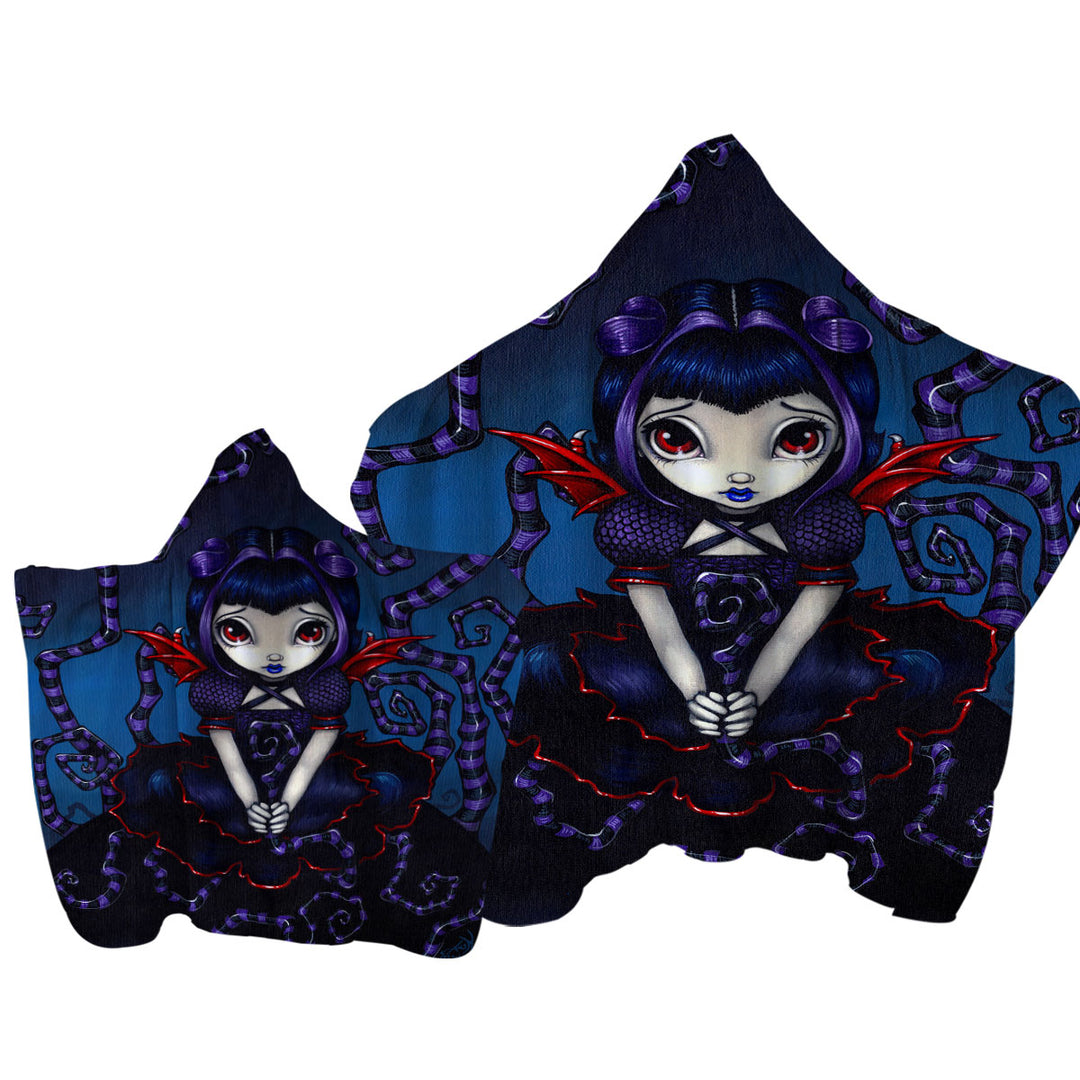 Violet Sometimes Cute Gothic Winged Girl Towel with Hood