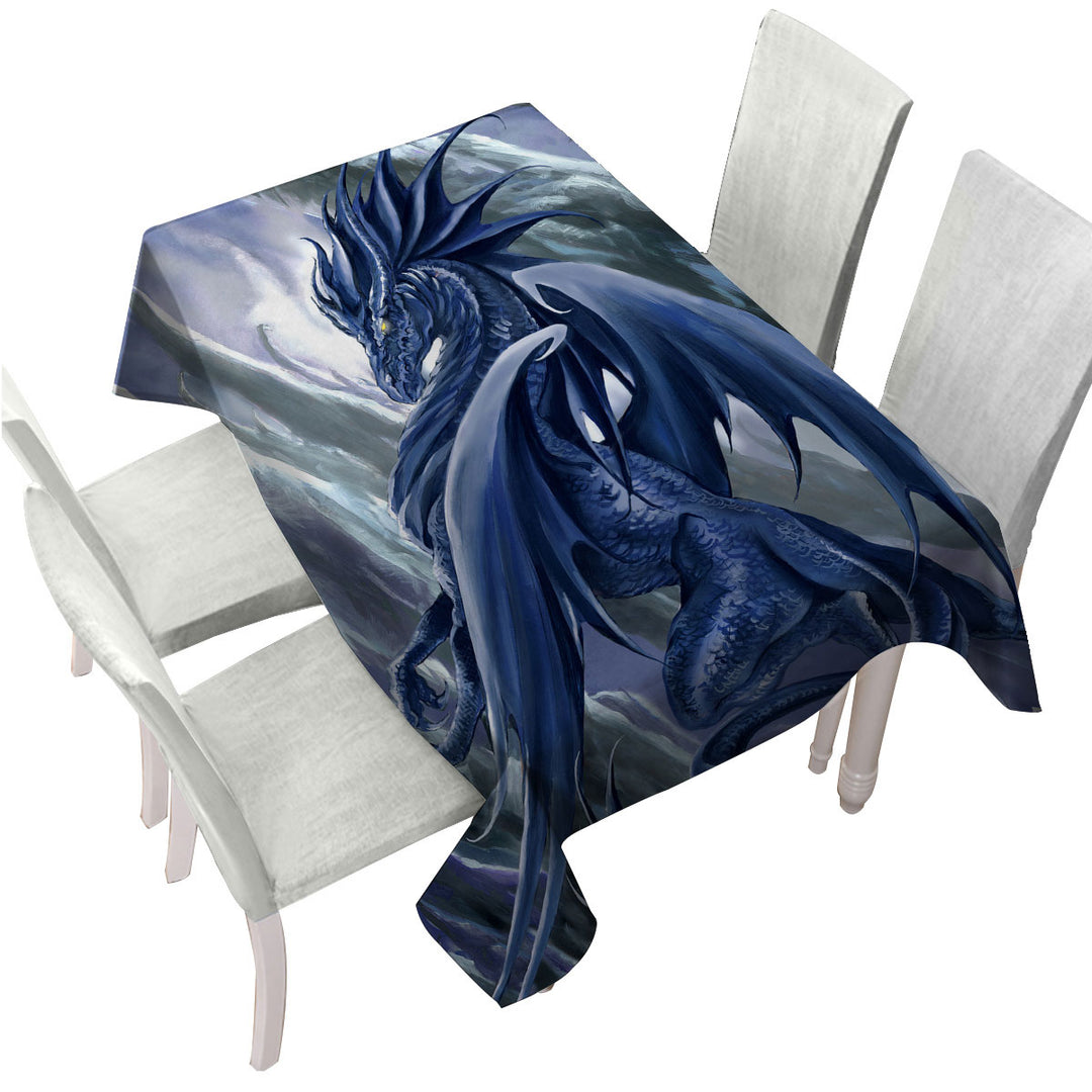 Vortex Painted Blue Dragon Tablecloths