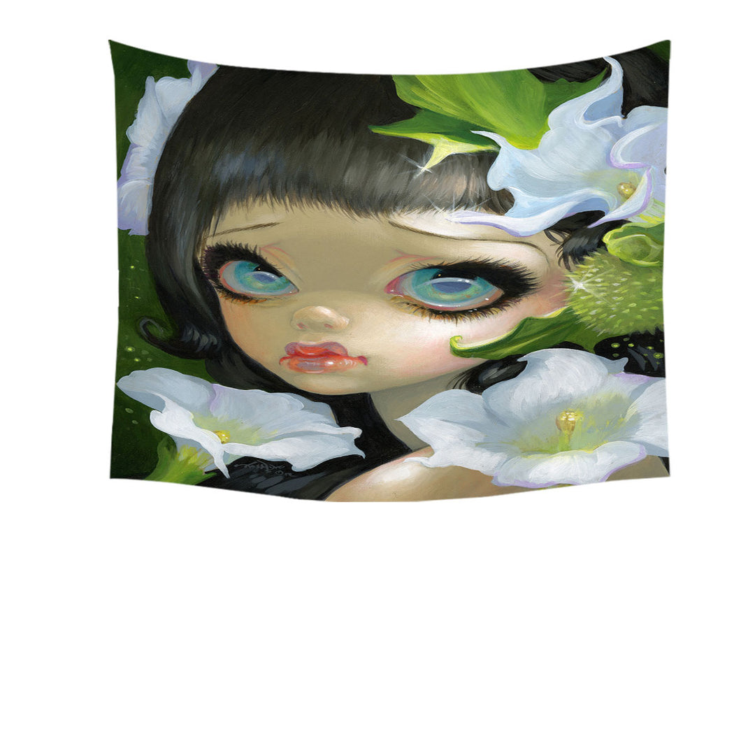 Wall Art Prints of Poisonous Beauties Datura Girl and Flowers