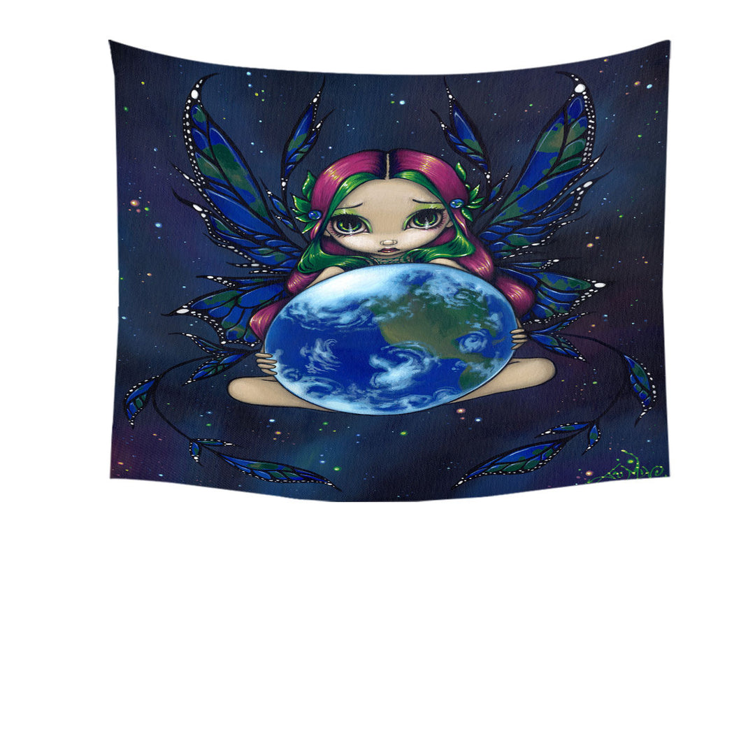 Wall Decor Tapestries with Earth Fairy a World In Good Hands