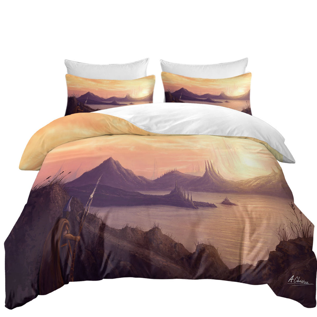 Warrior Long Journey by The Lake Coverlet