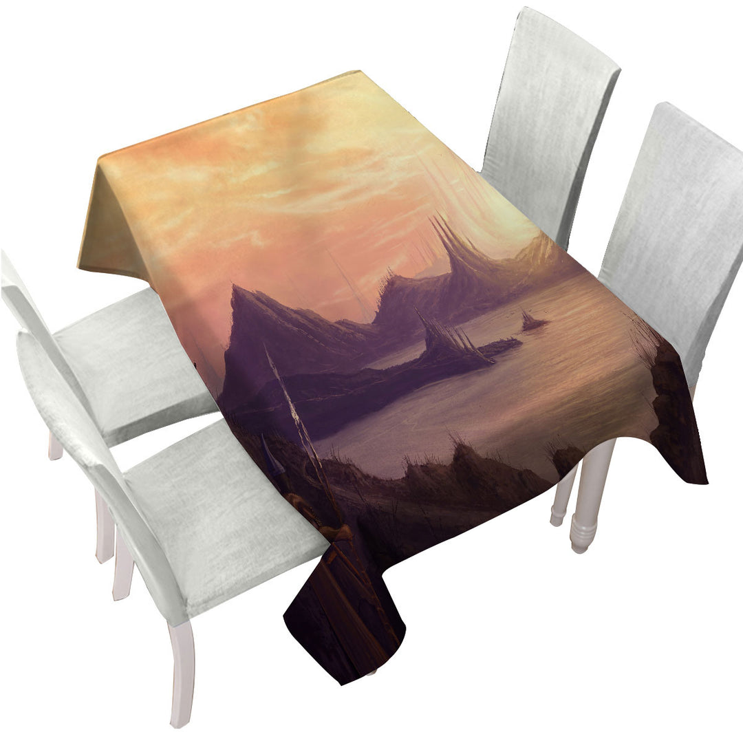 Warrior Long Journey by The Lake Tablecloth