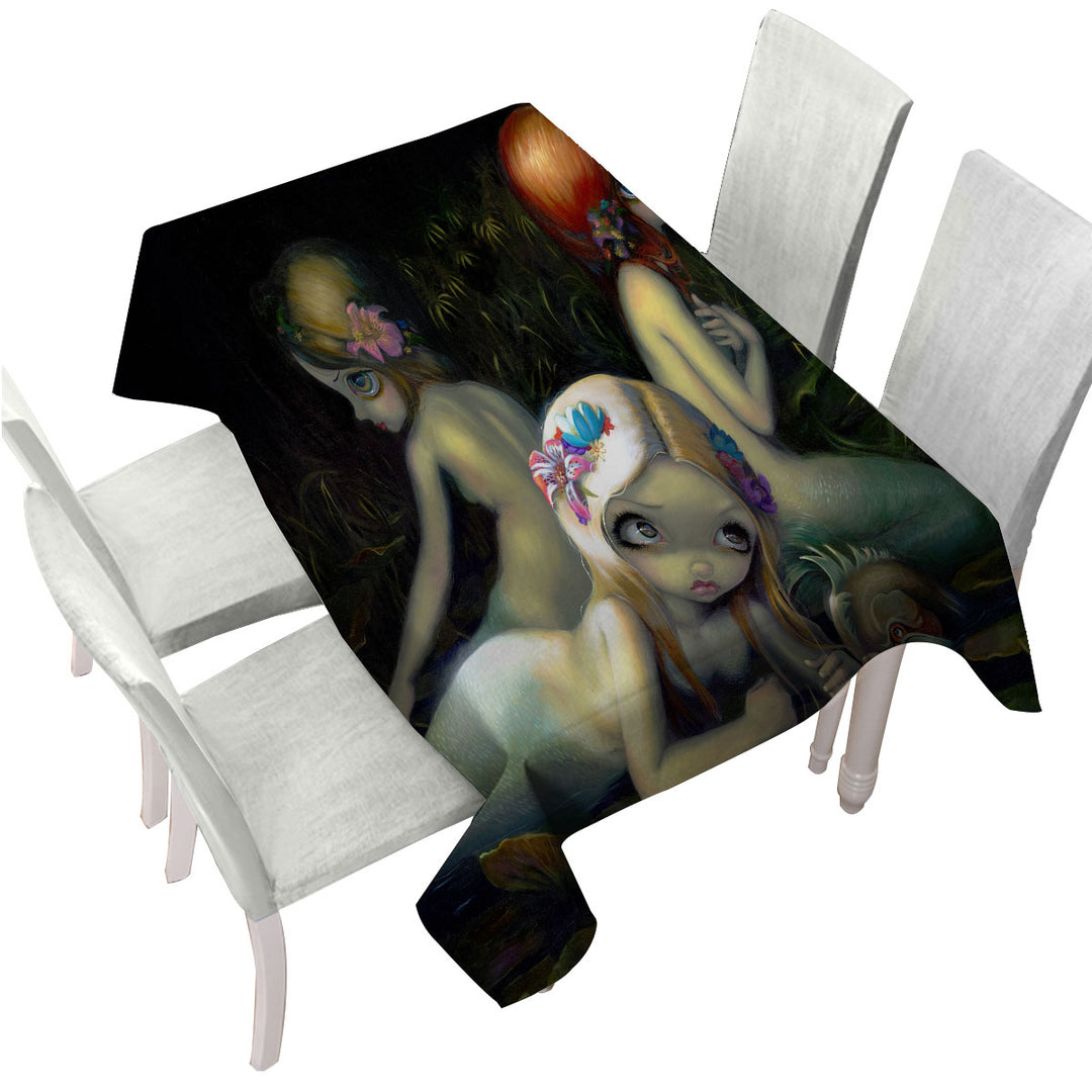 Water Elementals Beautiful Nymphs Mermaids Custom table Covers