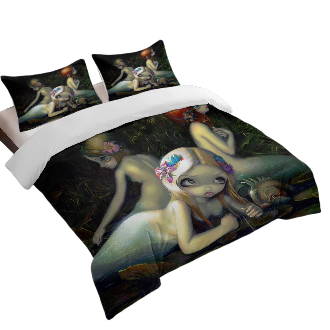 Water Elementals Beautiful Nymphs Mermaids Duvet Cover