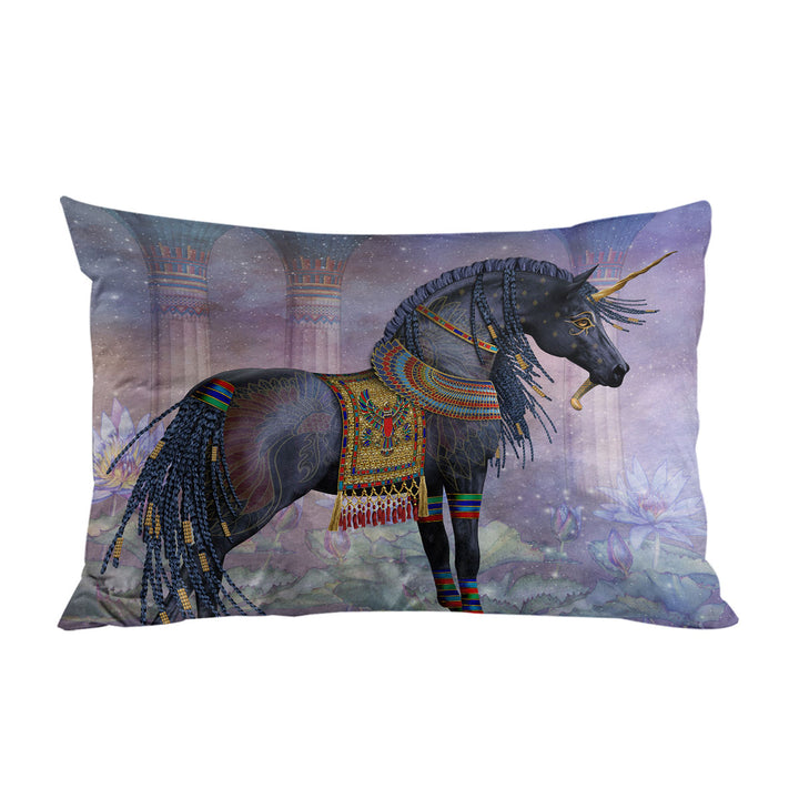 Water Lilies Black Horse Pillowcase