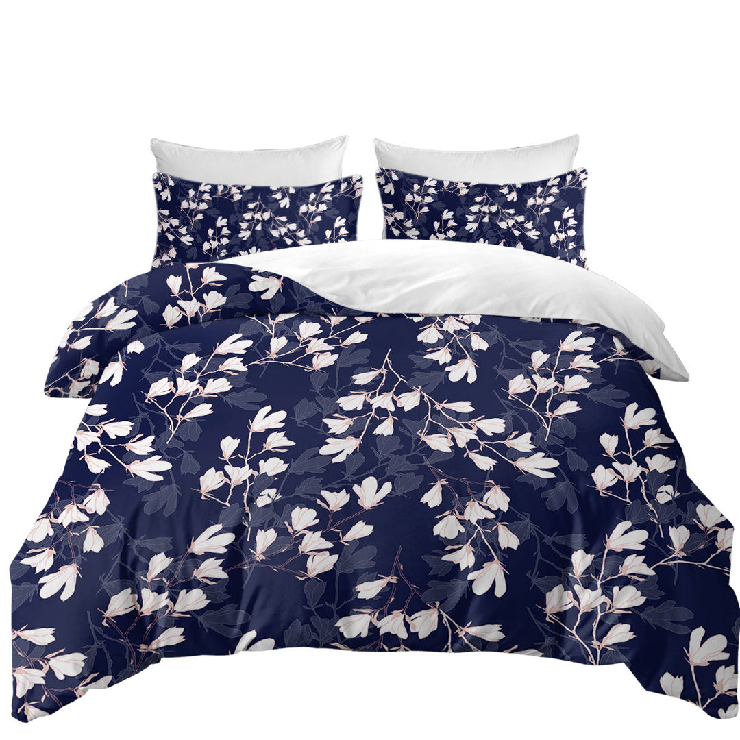 White Flowers and In the Dark Flowers Duvet Covers King