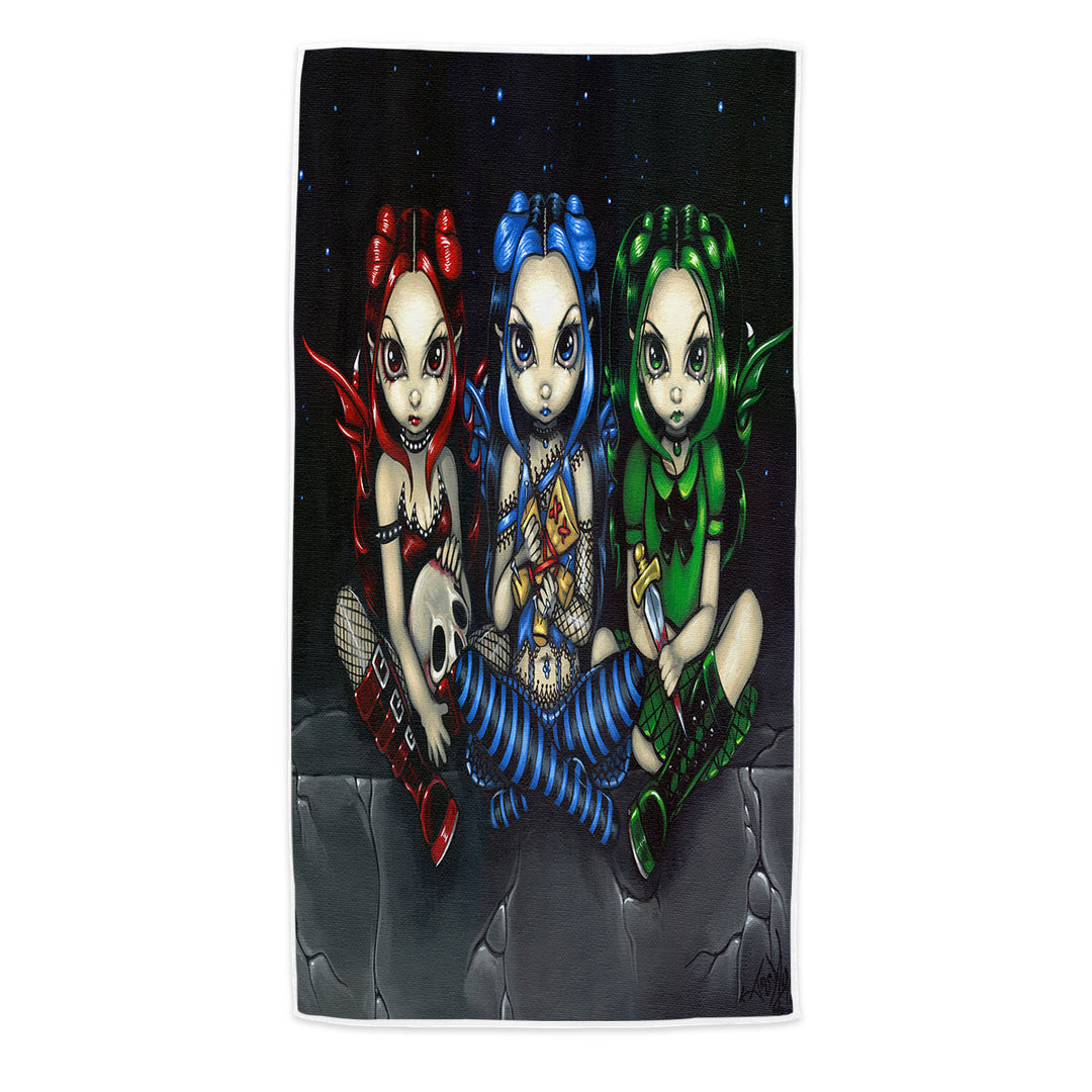 Wicked Beach Towels Tricksy and False Three Naughty Goth Faeries